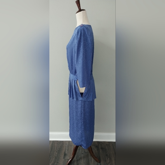 Vintage 80s Billy Jack Apparel Blue Dress Size 11/12 - Picture 6 of 16